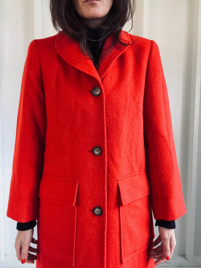 Vintage Red Wool Coat - Diamonds & Rust