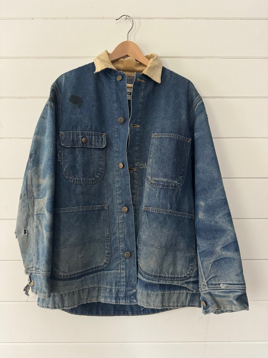 Vintage Roebucks Blanket Lined Denim Chore Coat - Diamonds & Rust