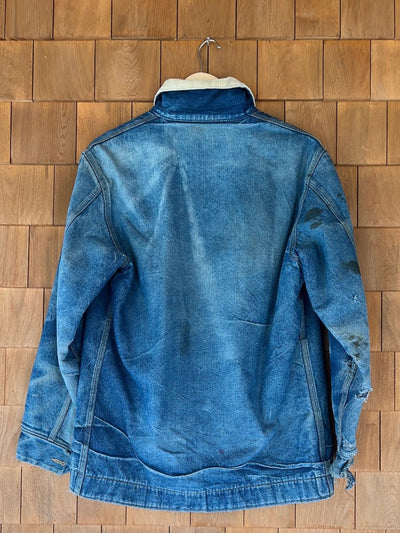 Vintage Roebucks Blanket Lined Denim Chore Coat - Diamonds & Rust