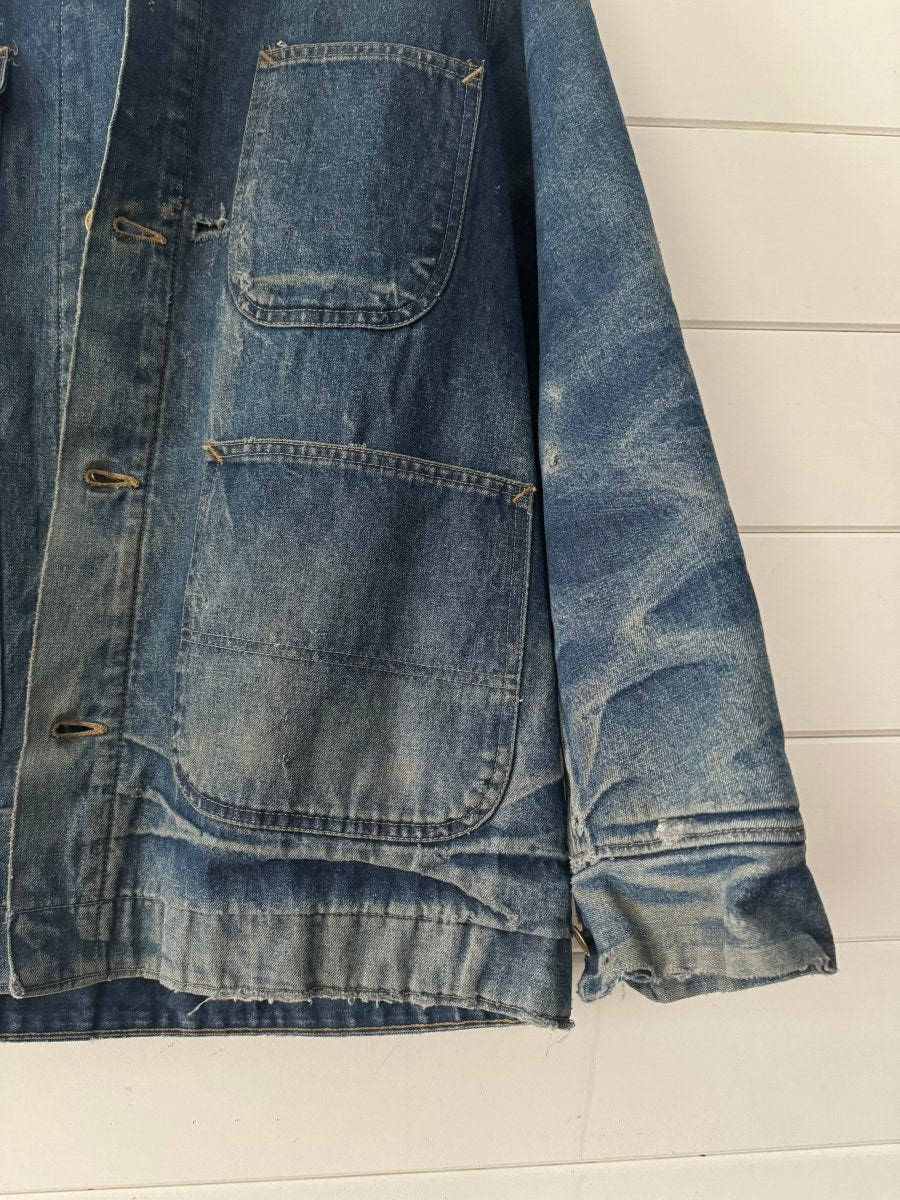 Vintage Roebucks Blanket Lined Denim Chore Coat - Diamonds & Rust