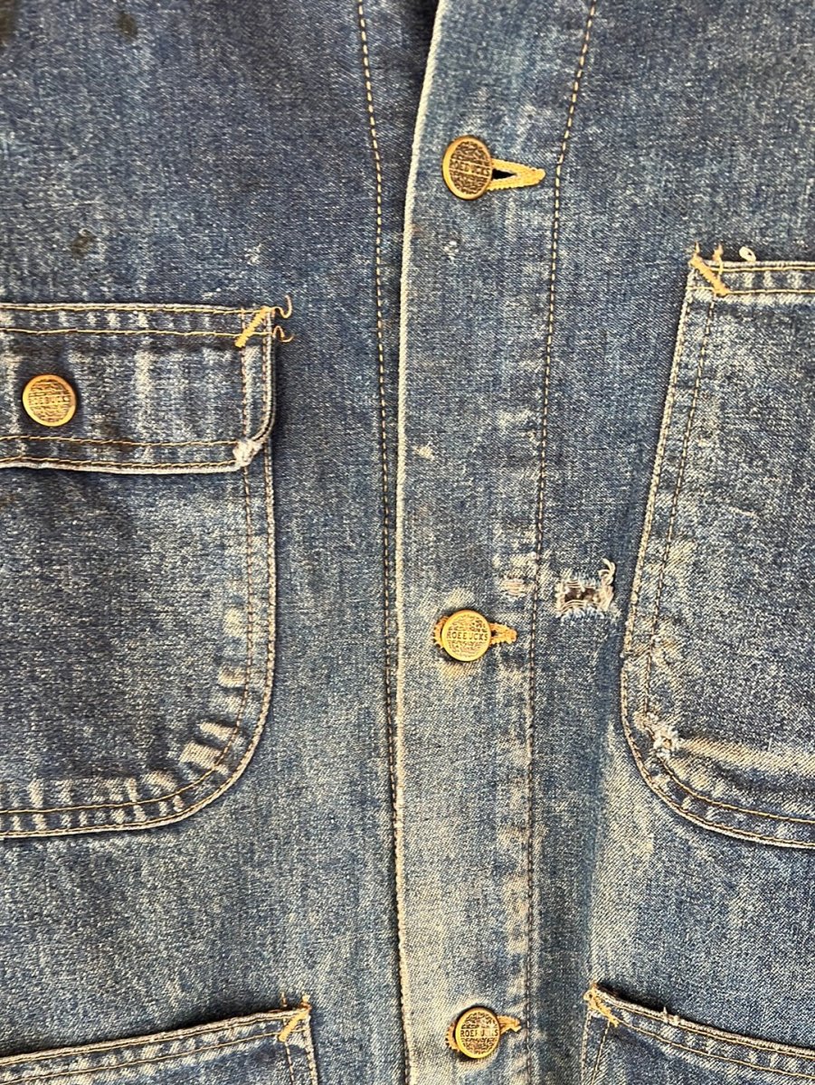 Vintage Roebucks Blanket Lined Denim Chore Coat - Diamonds & Rust