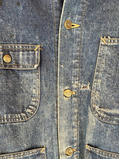Vintage Roebucks Blanket Lined Denim Chore Coat - Diamonds & Rust