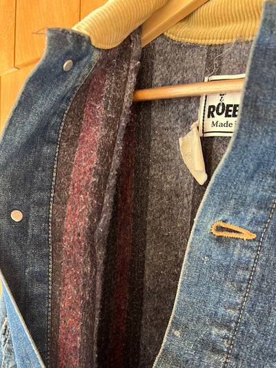 Vintage Roebucks Blanket Lined Denim Chore Coat - Diamonds & Rust