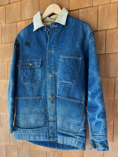 Vintage Roebucks Blanket Lined Denim Chore Coat - Diamonds & Rust