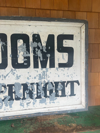 Vintage Rooms Available Metal Sign - Diamonds & Rust
