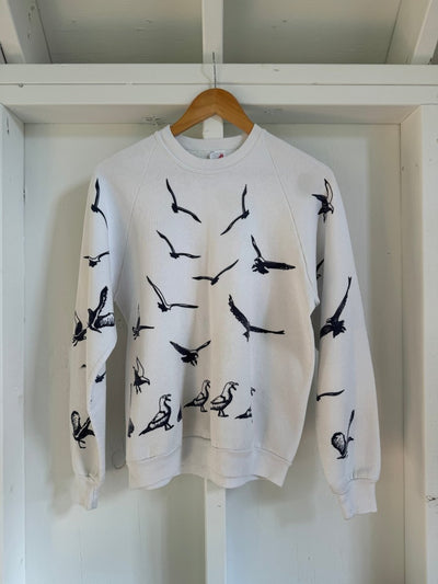 Vintage Seagull Raglan Sweatshirt - White - Diamonds & Rust