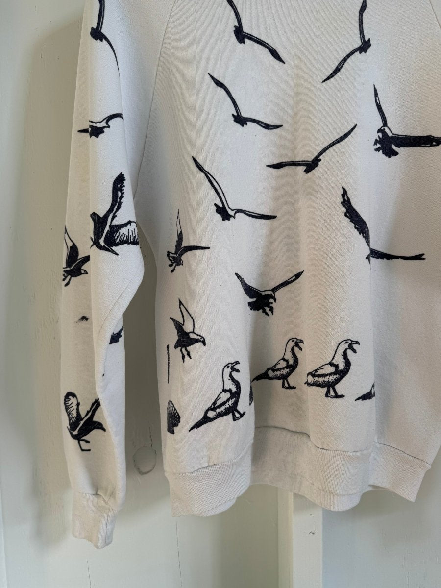 Vintage Seagull Raglan Sweatshirt - White - Diamonds & Rust