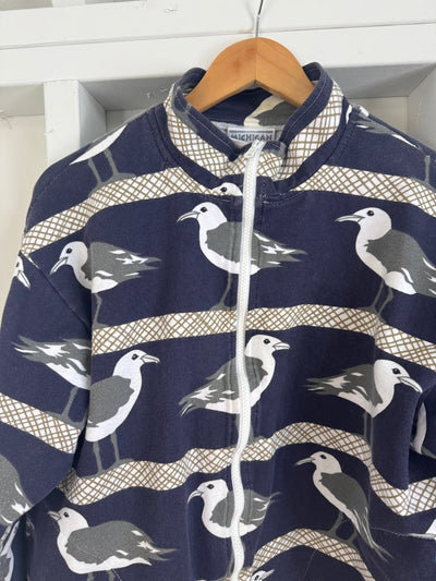 Vintage Seagull Zip Up Sweatshirt - Navy - Diamonds & Rust