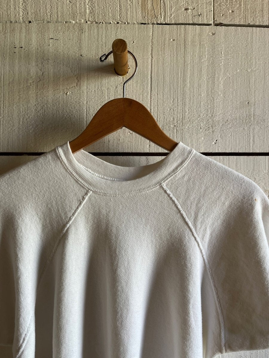 Vintage Short Sleeve Raglan Sweatshirt - White - Diamonds & Rust