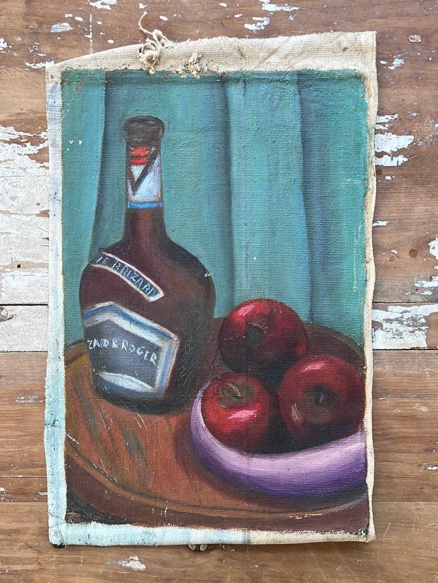 Vintage Still Life Canvas Painting - Diamonds & Rust