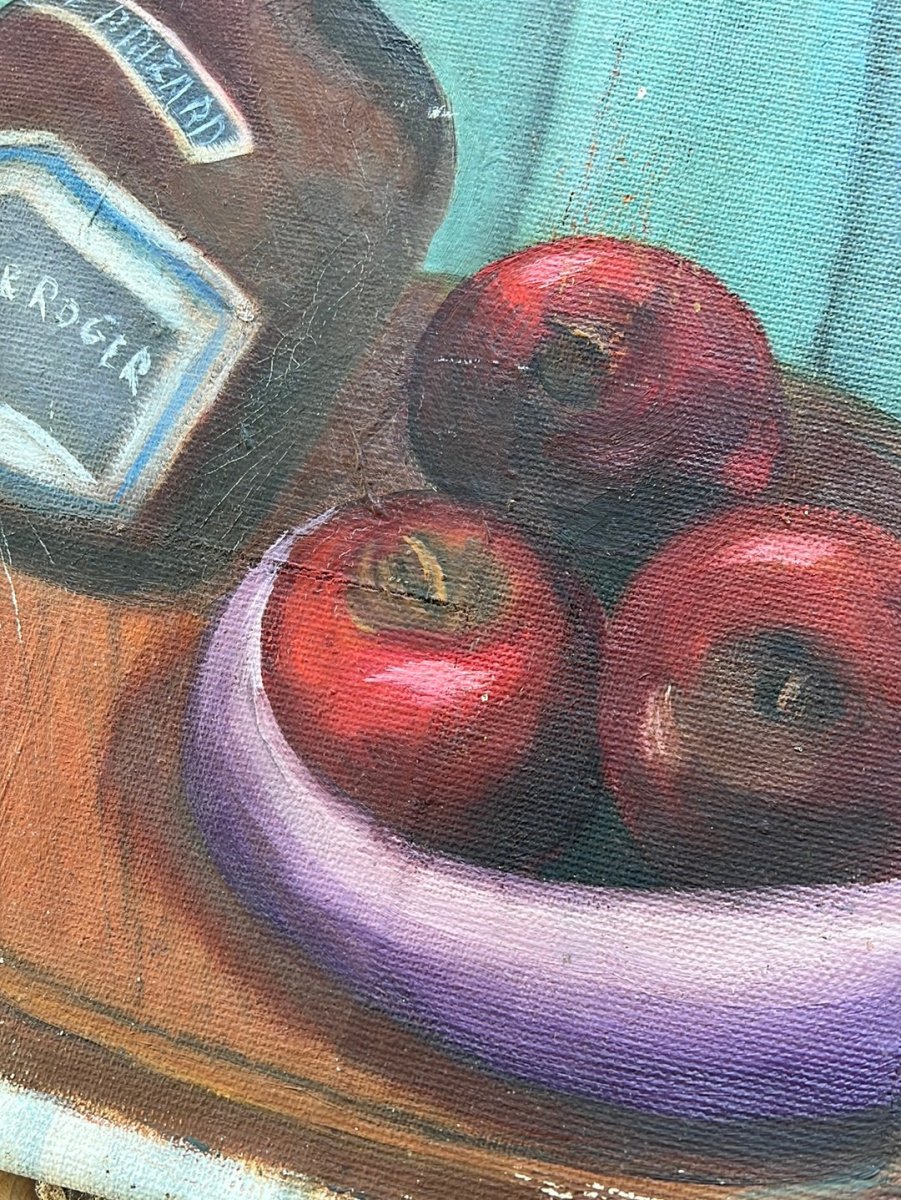 Vintage Still Life Canvas Painting - Diamonds & Rust