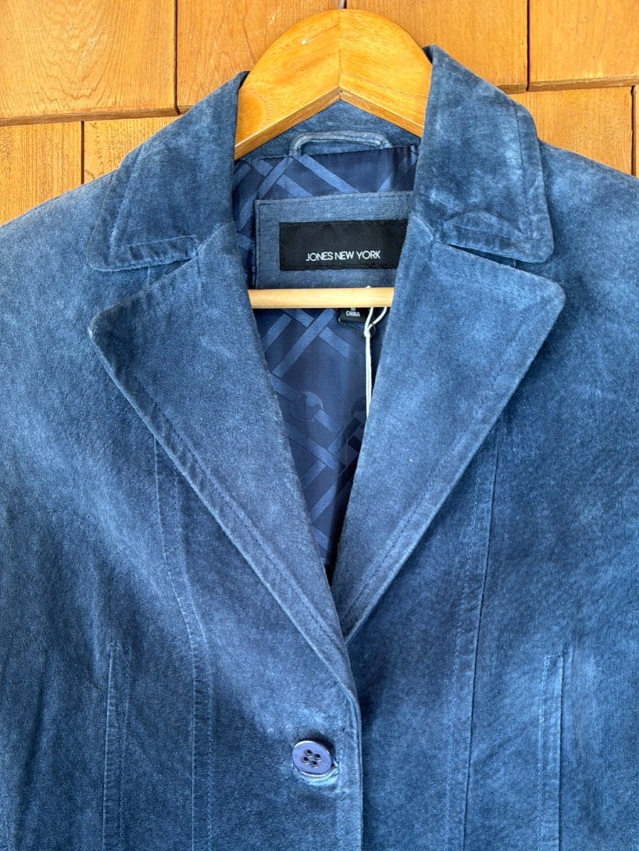 Vintage Suede Blazer - Slate Blue - Diamonds & Rust