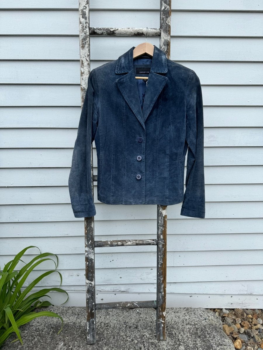 Vintage Suede Blazer - Slate Blue - Diamonds & Rust