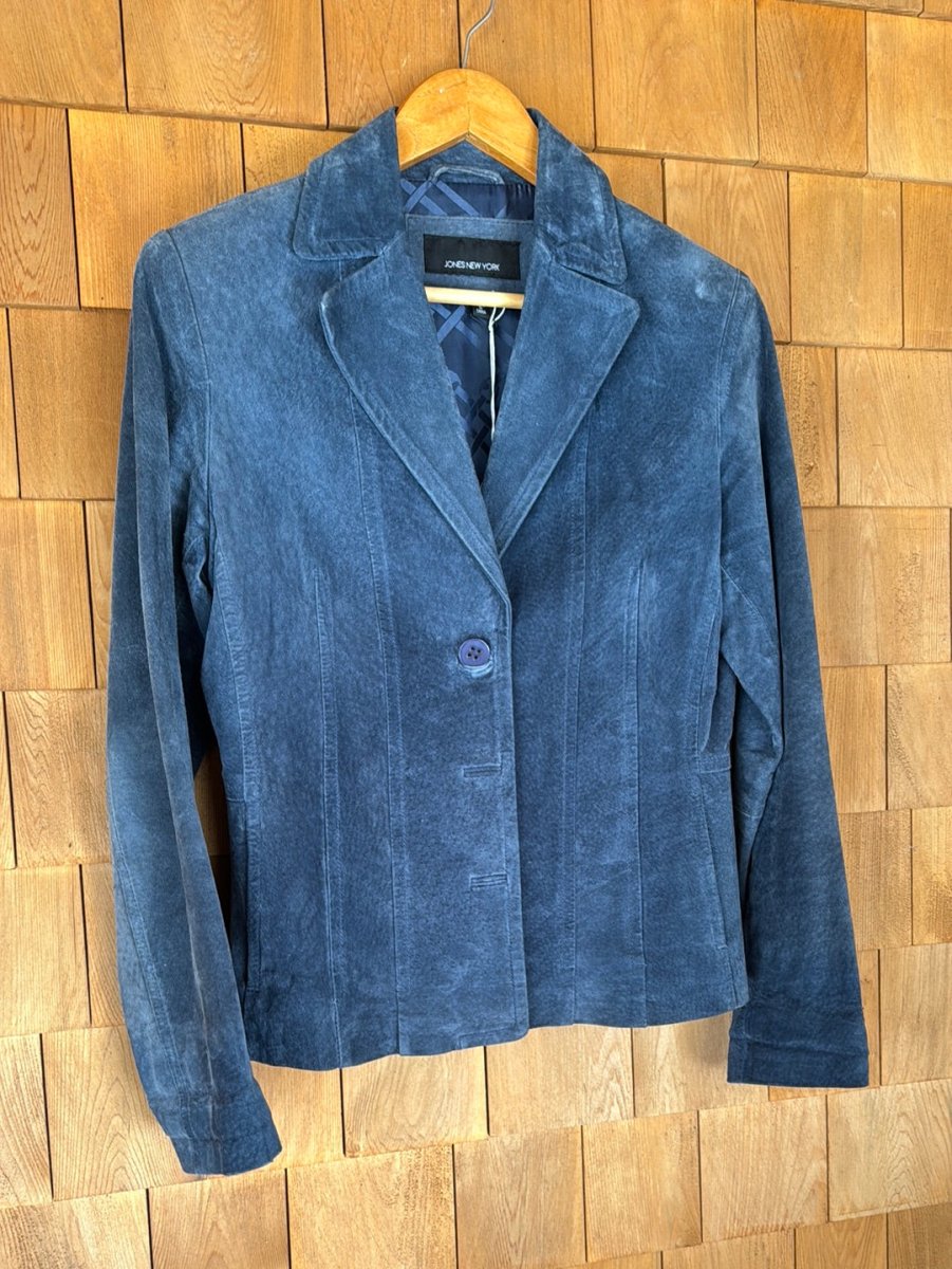 Vintage Suede Blazer - Slate Blue - Diamonds & Rust