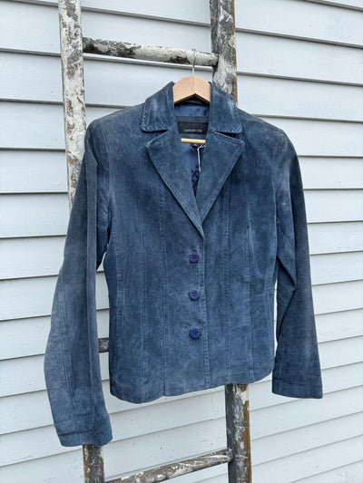 Vintage Suede Blazer - Slate Blue - Diamonds & Rust