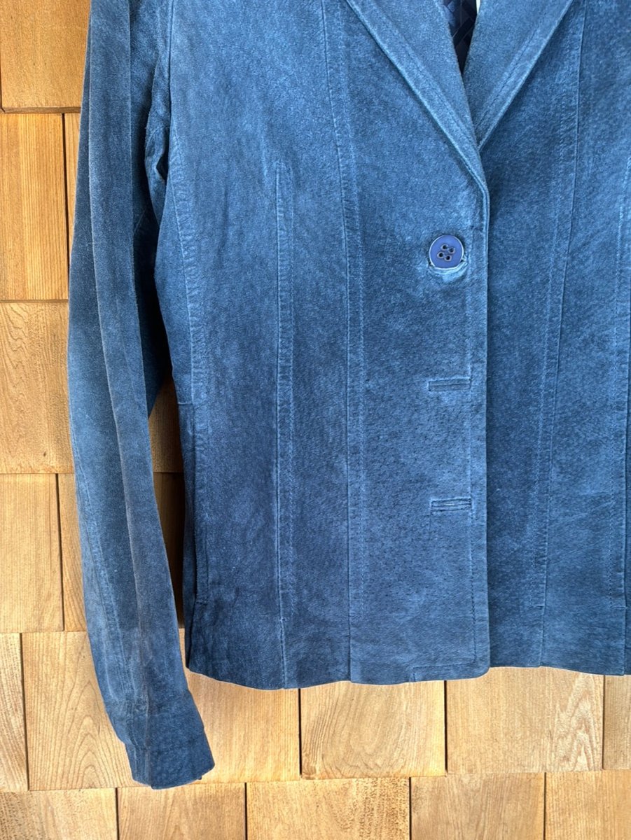 Vintage Suede Blazer - Slate Blue - Diamonds & Rust