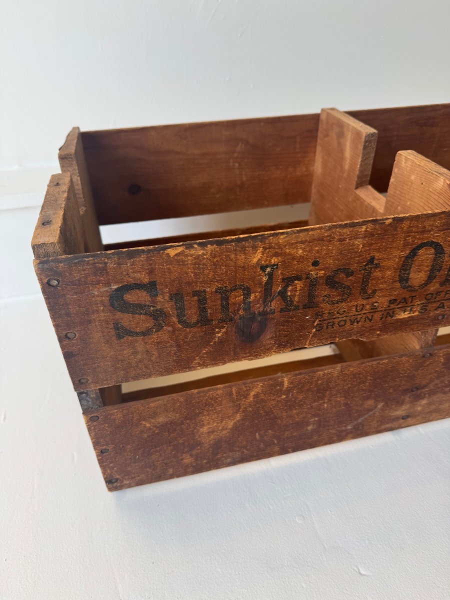 Vintage Sunkist Orange Wood Double Crate - Diamonds & Rust