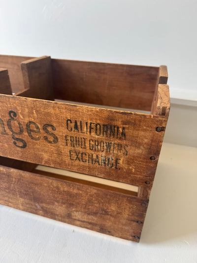 Vintage Sunkist Orange Wood Double Crate - Diamonds & Rust