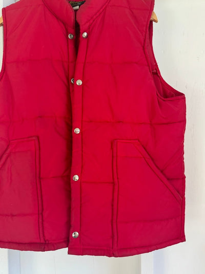 Vintage Swingster Down Vest - Red - Diamonds & Rust