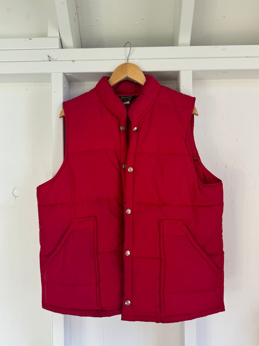 Vintage Swingster Down Vest - Red - Diamonds & Rust