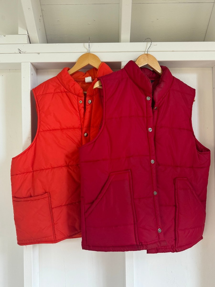 Vintage Swingster Down Vest - Red - Diamonds & Rust