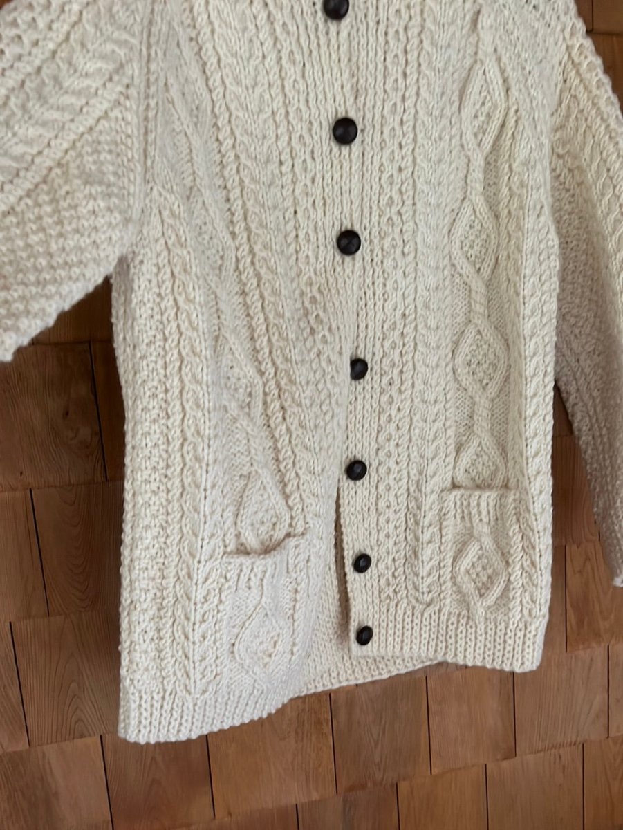 Vintage Una O'Neill Wool Cardigan Sweater - Diamonds & Rust