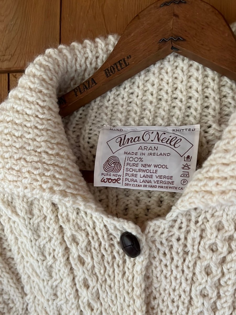 Vintage Una O'Neill Wool Cardigan Sweater - Diamonds & Rust