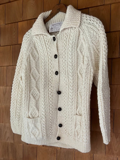 Vintage Una O'Neill Wool Cardigan Sweater - Diamonds & Rust