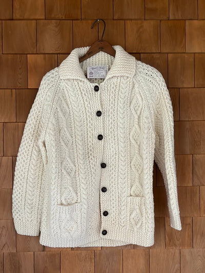 Vintage Una O'Neill Wool Cardigan Sweater - Diamonds & Rust