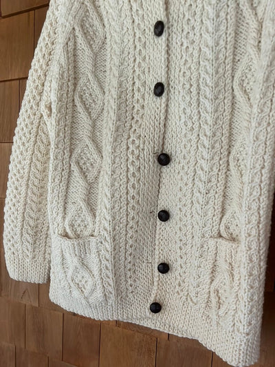 Vintage Una O'Neill Wool Cardigan Sweater - Diamonds & Rust