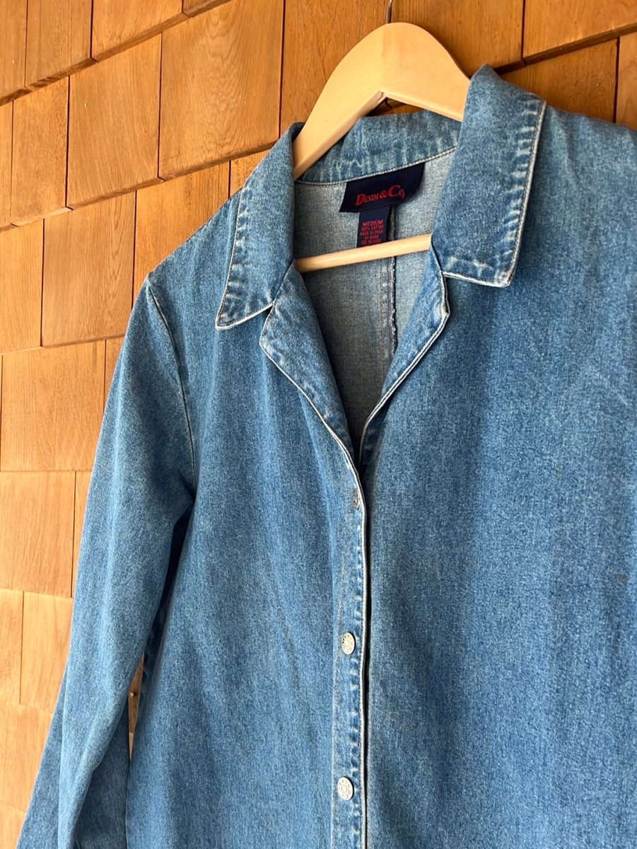 Vintage Women's Denim Chore Coat - Diamonds & Rust