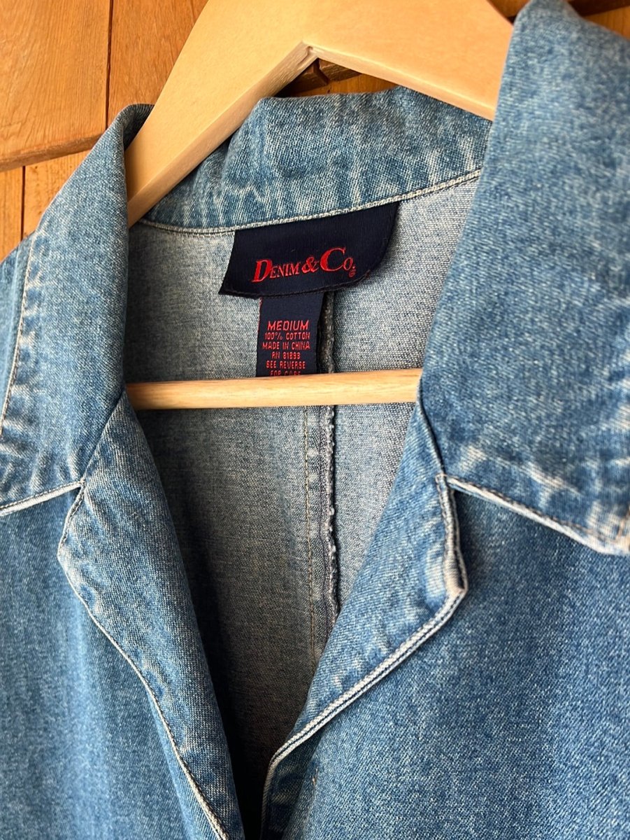 Vintage Women's Denim Chore Coat - Diamonds & Rust