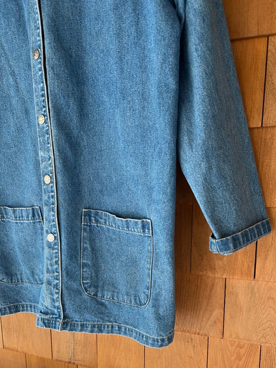 Vintage Women's Denim Chore Coat - Diamonds & Rust
