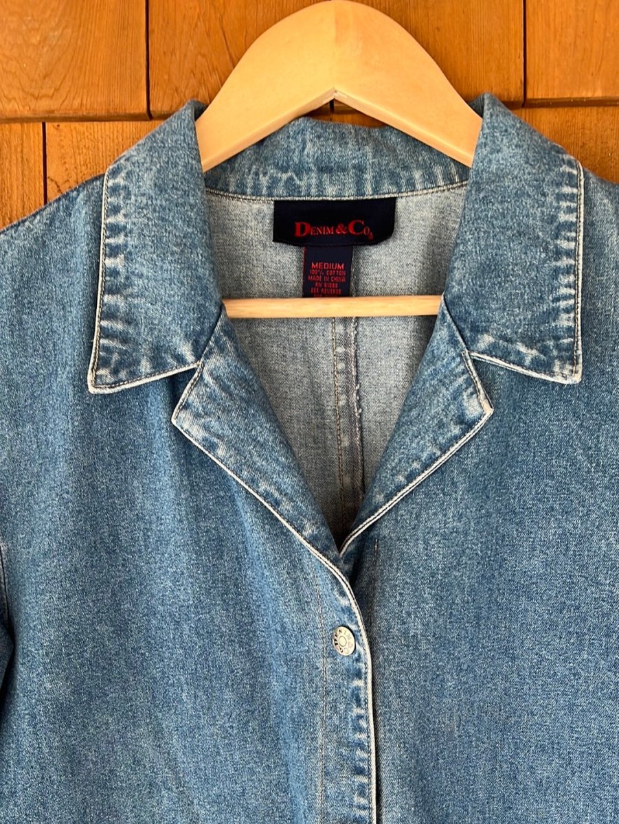 Vintage Women's Denim Chore Coat - Diamonds & Rust