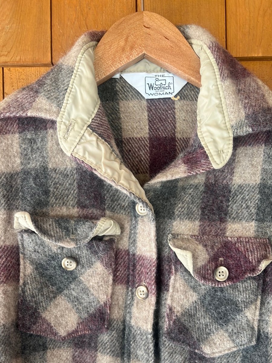 Vintage Women's Woolrich Plaid Shirt - Diamonds & Rust