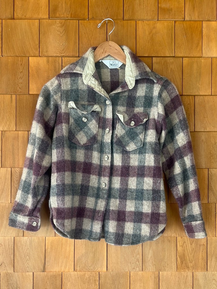Vintage Women's Woolrich Plaid Shirt - Diamonds & Rust