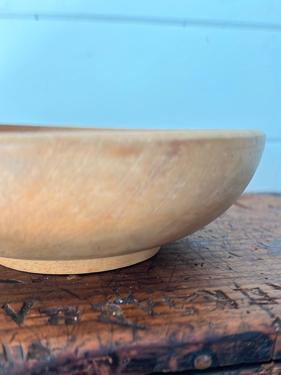 Vintage Wooden Bowl - Diamonds & Rust