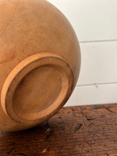 Vintage Wooden Bowl - Diamonds & Rust