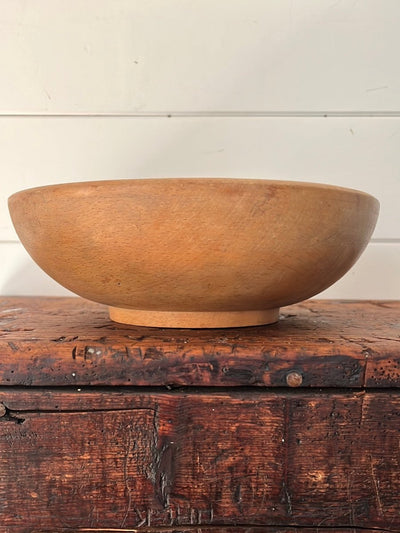 Vintage Wooden Bowl - Diamonds & Rust