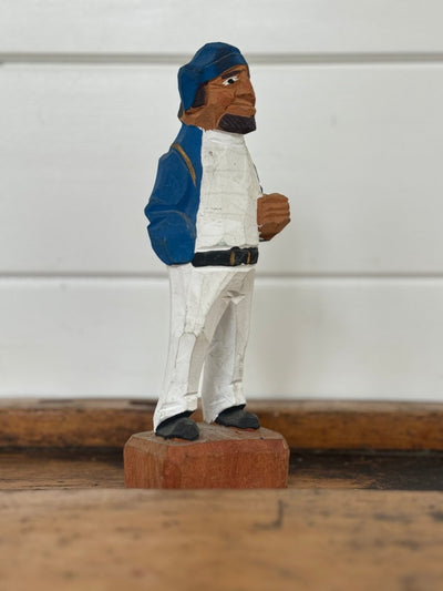 Vintage Wooden Fisherman - Blue - Diamonds & Rust