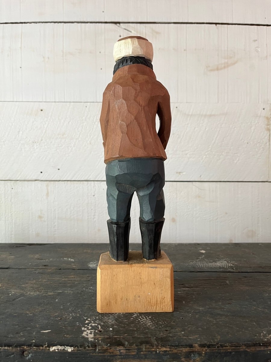 Vintage Wooden Fisherman - Brown Coat - Diamonds & Rust