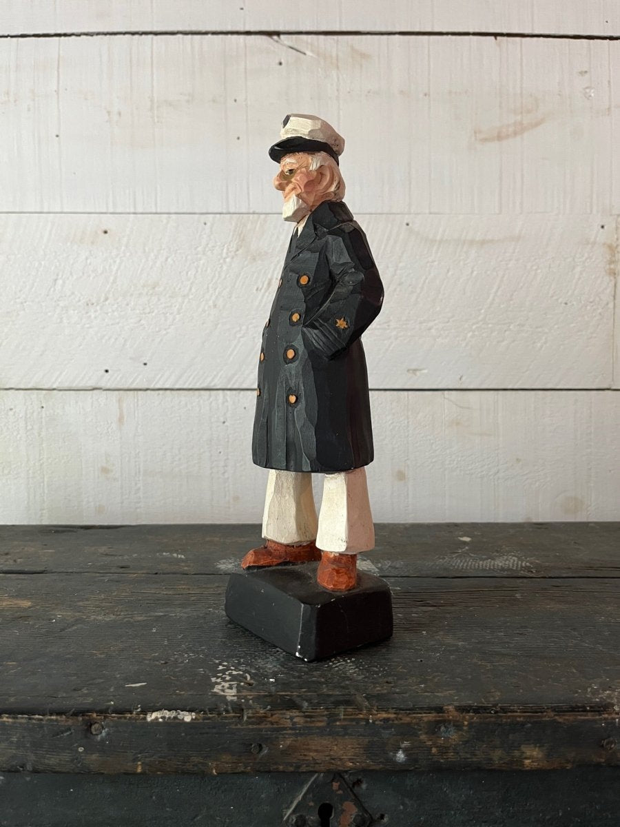 Vintage Wooden Sea Captain - Black Coat - Diamonds & Rust