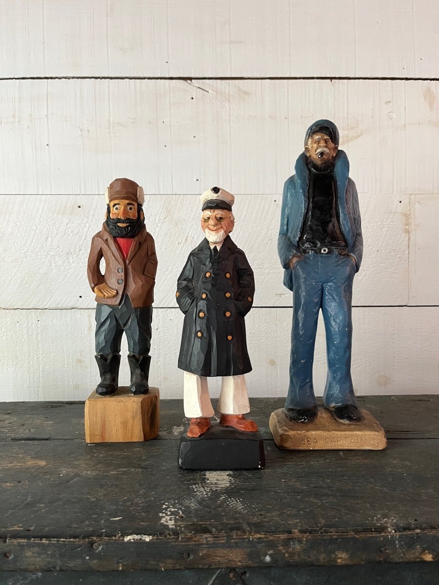 Vintage Wooden Sea Captain - Black Coat - Diamonds & Rust