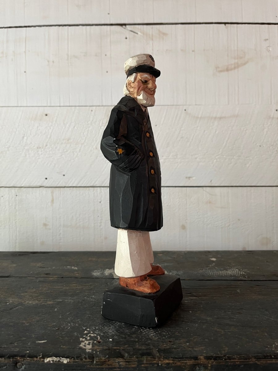 Vintage Wooden Sea Captain - Black Coat - Diamonds & Rust