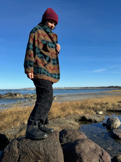 Vintage Wool Coat - Diamonds & Rust