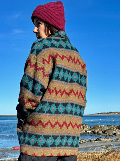 Vintage Wool Coat - Diamonds & Rust