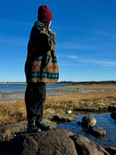 Vintage Wool Coat - Diamonds & Rust