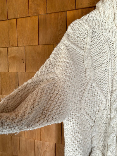 Vintage Wool Fisherman's Cardigan Sweater - Diamonds & Rust