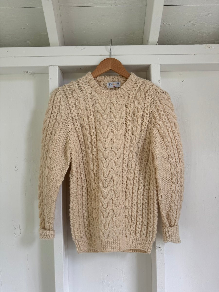 Vintage Wool Fisherman's Sweater - Diamonds & Rust
