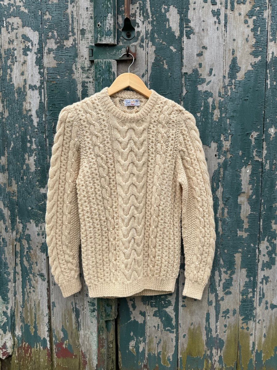Vintage Wool Fisherman's Sweater - Diamonds & Rust